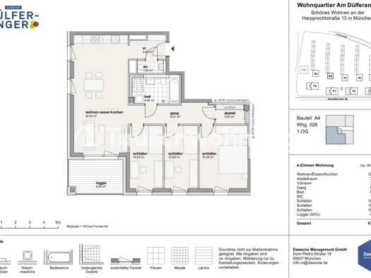 Wohnung zur Miete Tauschwohnung 1.820 € 4 Zimmer 97 m² 1. Geschoss Feldmoching-Hasenbergl München 80933