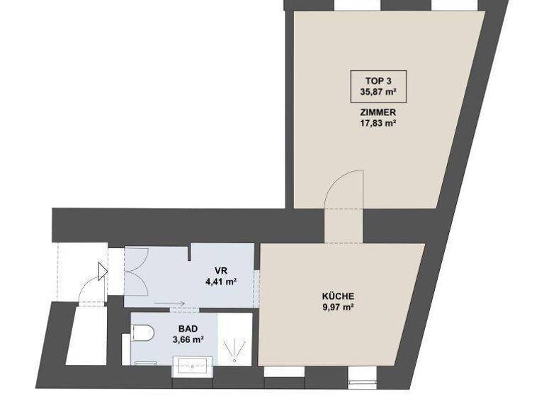 Studio zum Kauf - Erstbezug 229.000 € 1 Zimmer 35,9 m² EG Schönbrunner Straße 60 Wien 1050