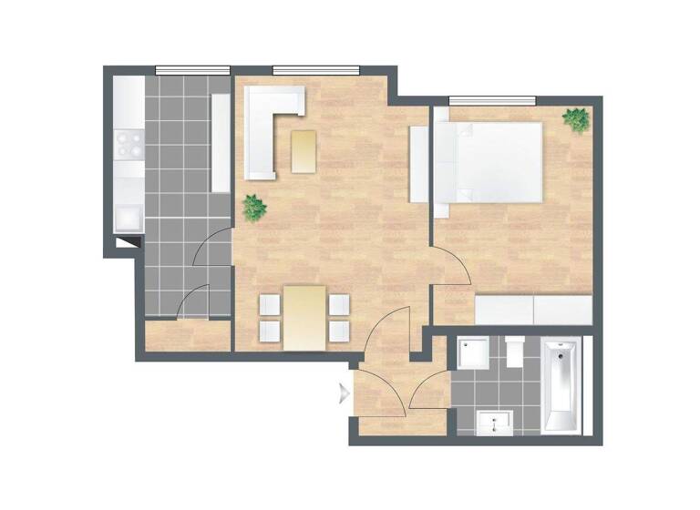 Wohnung zur Miete 412 € 2 Zimmer 50,3 m² 3. Geschoss frei ab 16.03.2026 Zur Scheuren 7 Barmen Wuppertal 42275