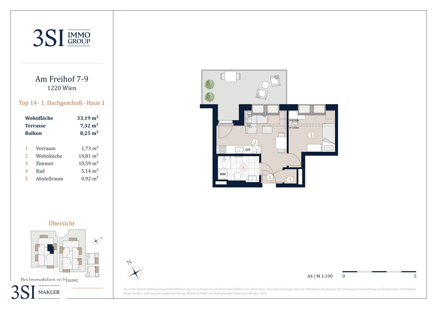 Wohnung zum Kauf 245.031 € 2 Zimmer 33,2 m²<br/>Wohnfläche 2.<br/>Geschoss Am Freihof 9 Wien 1220