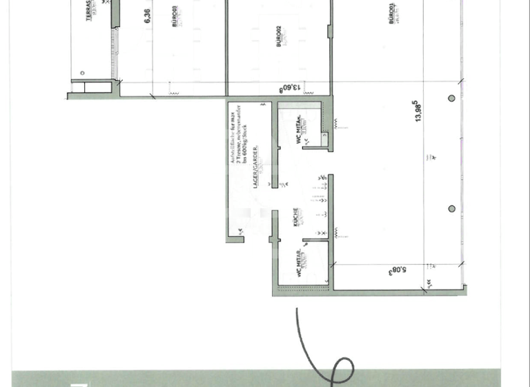Bürofläche zur Miete provisionsfrei 2.400 € 4 Zimmer 149,8 m² Bürofläche Gilgaustraße 40 Ensen Köln 51149