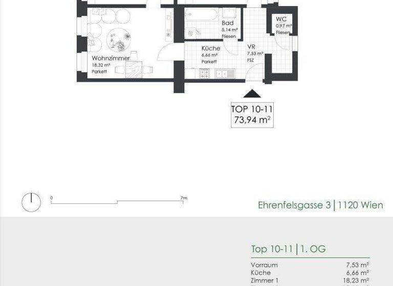 Wohnung zum Kauf 295.000 € 3 Zimmer 73,9 m² 1. Geschoss Ehrenfelsgasse 3 Wien 1120