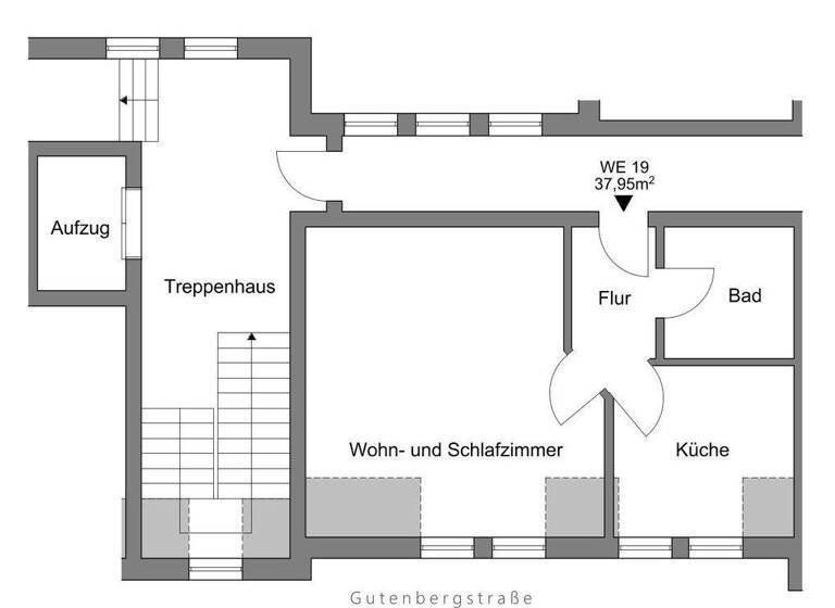 Studio zur Miete 390 € 1 Zimmer 38 m² 3. Geschoss Gotha 99867