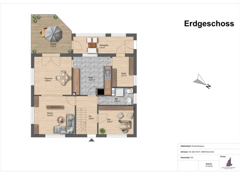 Einfamilienhaus zum Kauf 285.000 € 5 Zimmer 144,7 m² 718 m² Grundstück Ueffeln Bramsche 49565