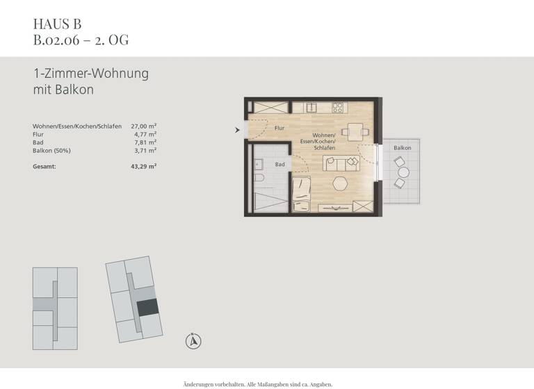 Wohnung zum Kauf 220.779 € 1 Zimmer 43 m²<br/>Wohnfläche 2.<br/>Geschoss Waldshut Waldshut 79761