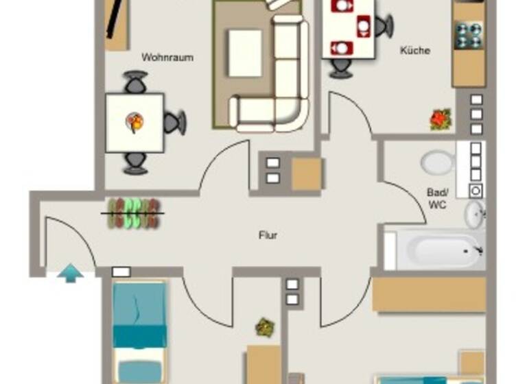 Wohnung zur Miete 692 € 3,5 Zimmer 64,7 m² 2. Geschoss Menglinghauser Straße 10 Barop Dortmund 44227