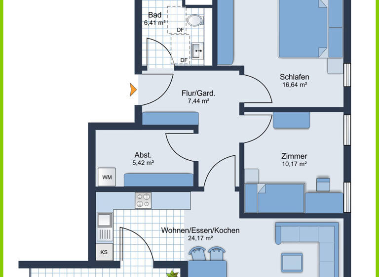 Wohnung zur Miete 945 € 3 Zimmer 72,3 m² EG Hedendorf Buxtehude-Hedendorf 21614