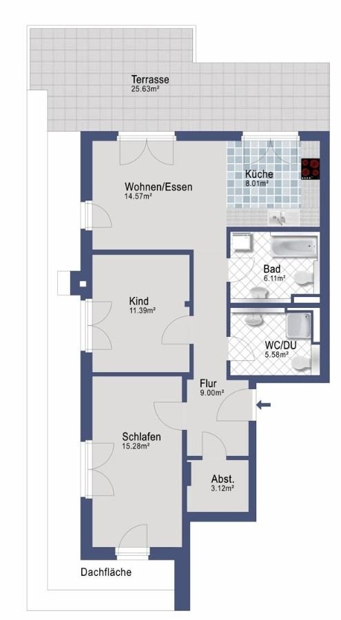 Wohnung zum Kauf 349.000 € 3 Zimmer 85,7 m²<br/>Wohnfläche 2.<br/>Geschoss Fredersdorf-Nord Fredersdorf-Vogelsdorf 15370