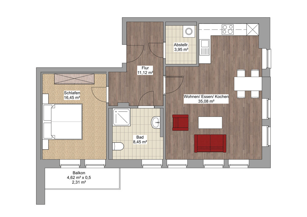 Wohnung zur Miete 620 € 2 Zimmer 80 m²<br/>Wohnfläche 1.<br/>Geschoss 01.03.2025<br/>Verfügbarkeit Koloniestraße 59 Veenhusen Moormerland 26802