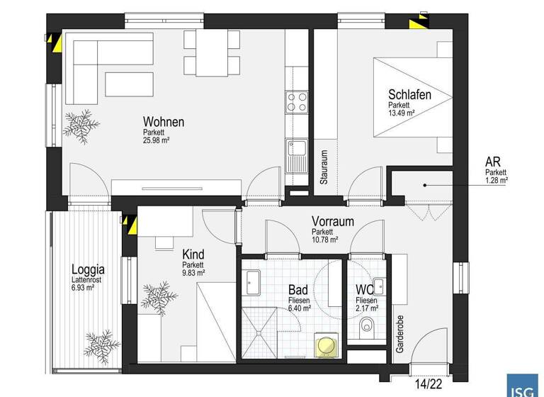 Wohnung zur Miete - Erstbezug 503 € 3 Zimmer 70 m² Allee 30 Neuhofen im Innkreis 4912