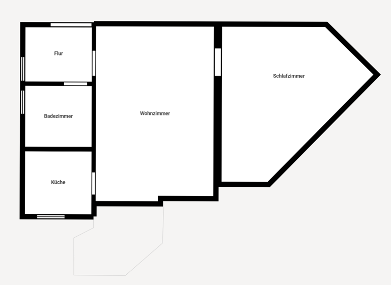 Wohnung zur Miete 400 € 2 Zimmer 45,2 m² Geschoss EG/1 frei ab sofort Prohner Straße 15 Knieper Stralsund 18435