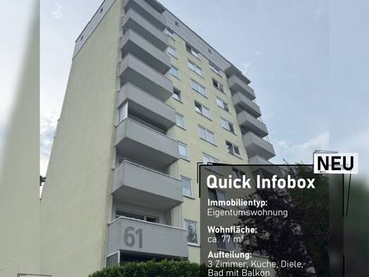 Wohnung zum Kauf als Kapitalanlage geeignet 119.900 € 3 Zimmer 77 m² Am Steinhügel 61 Löbbeckenkopf Iserlohn 58636