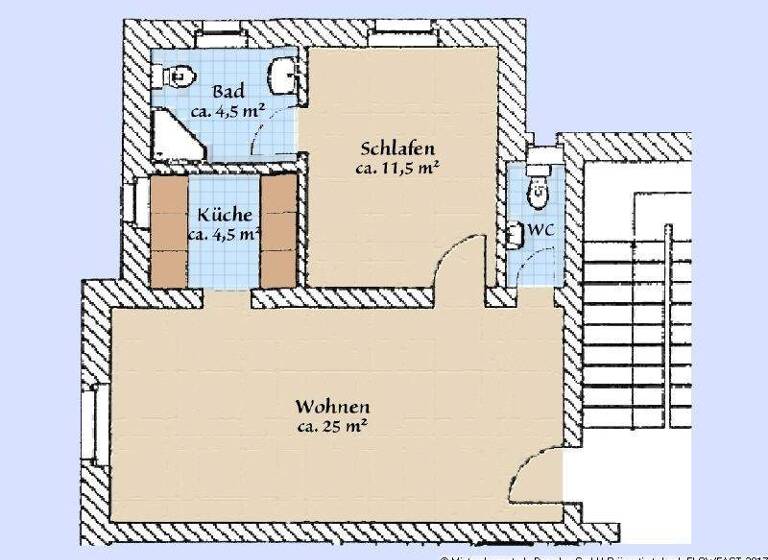 Wohnung zum Kauf 107.500 € 2 Zimmer 47 m² EG Radebeul 01445
