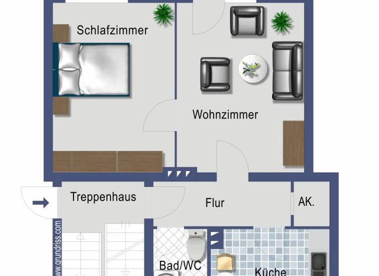 Wohnung zum Kauf provisionsfrei 234.000 € 2 Zimmer 51,3 m² 1. Geschoss Graf-Recke-Straße 147 b Düsseltal Düsseldorf 40237
