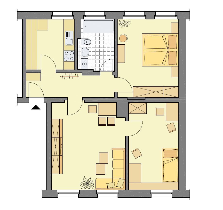 Wohnung zur Miete 350 € 3 Zimmer 64,2 m²<br/>Wohnfläche 1.<br/>Geschoss Altenburger Straße 127 Leumnitz Gera 07546