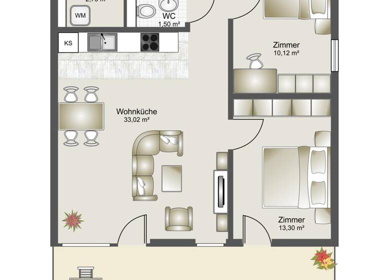 Terrassenwohnung zum Kauf 495.000 € 3 Zimmer 79,1 m² Viola 12 Satteins 6822