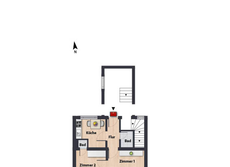 Wohnung zur Miete 349 € 2 Zimmer 40,3 m² 2. Geschoss frei ab sofort Schubertring 12 Hohenstein Wolfsburg 38440