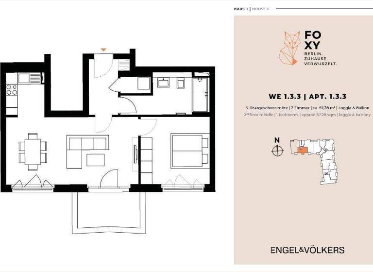 Wohnung zum Kauf provisionsfrei 489.000 € 2 Zimmer 57,3 m² 3. Geschoss frei ab sofort Wiesbadener Straße 56K Wilmersdorf Berlin 14197