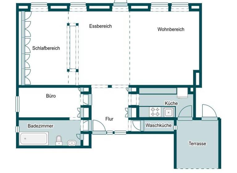 Wohnung zum Kauf 499.000 € 2,5 Zimmer 90 m² EG Mitte Stuttgart 70182