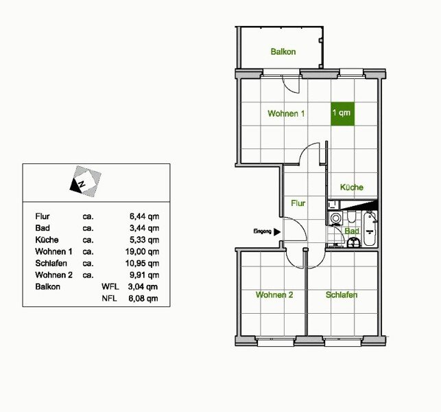 Wohnung zur Miete 423 € 5 Zimmer 57,9 m²<br/>Wohnfläche 2.<br/>Geschoss 04.01.2025<br/>Verfügbarkeit Mockethaler Str. 13 Leuben (Mockethaler Str.) Dresden 01257