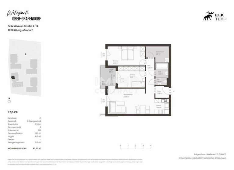 Wohnung zum Kauf - Erstbezug provisionsfrei 265.000 € 3 Zimmer 82,3 m² Ober-Grafendorf 3200