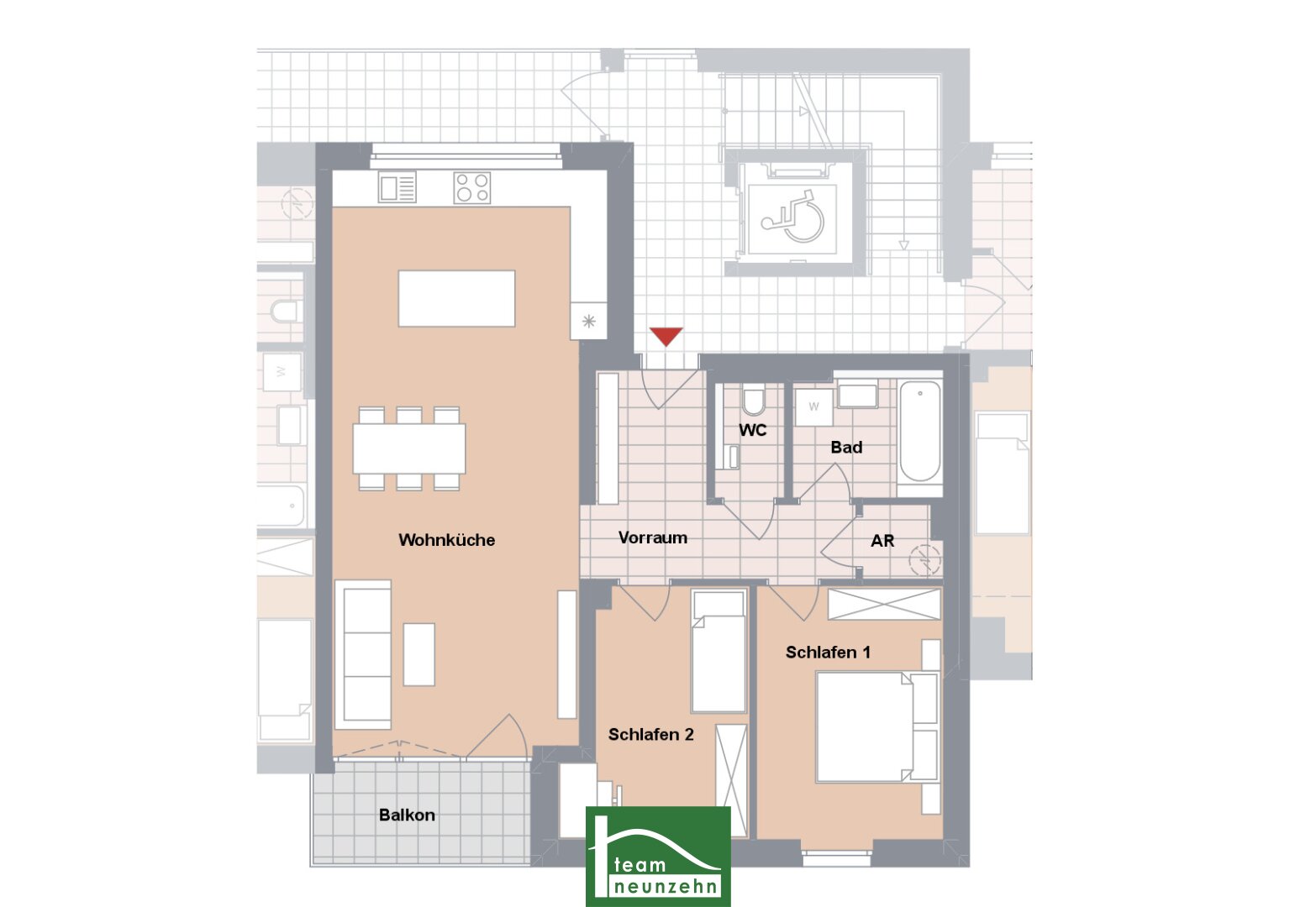 Wohnung zum Kauf provisionsfrei 463.400 € 3 Zimmer 78,4 m²<br/>Wohnfläche 1.<br/>Geschoss Heimkehrergasse 29 Wien 1100