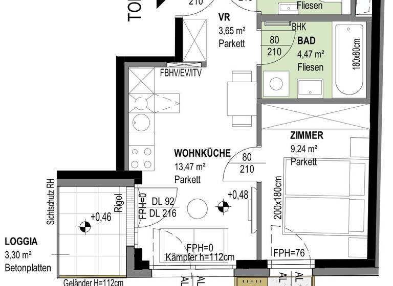 Wohnung zum Kauf - Erstbezug 265.500 € 2 Zimmer 32,7 m² 1. Geschoss Veronikagasse 31 Wien 1170