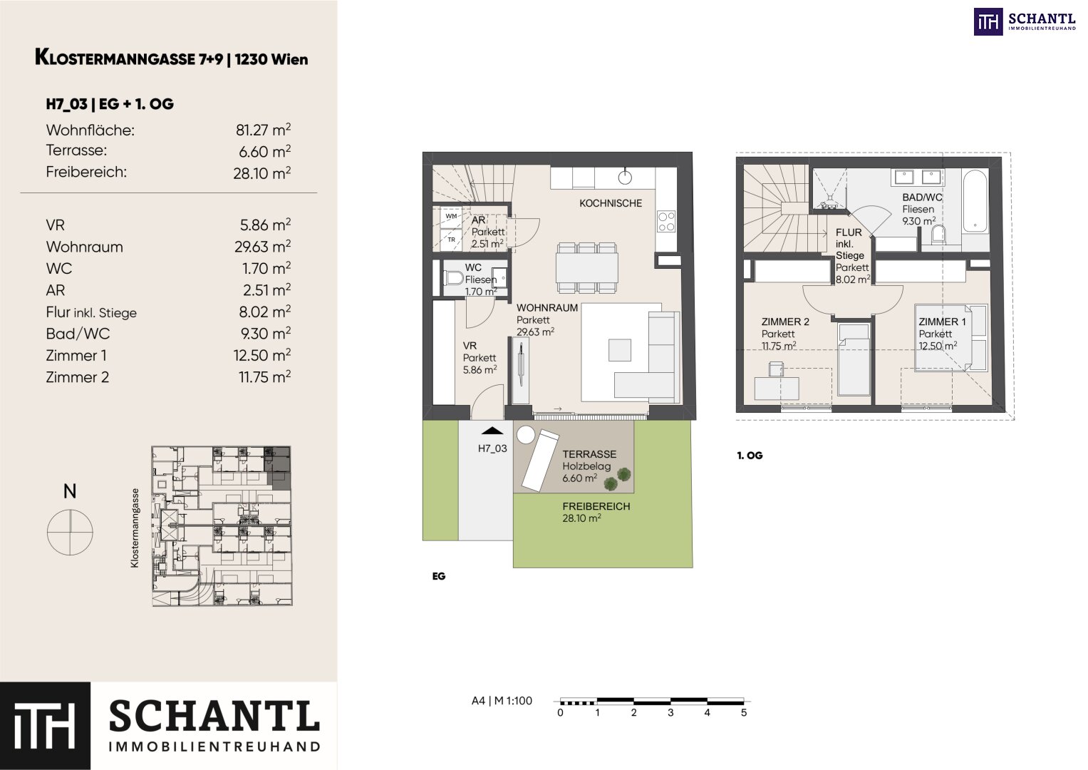 Reihenendhaus zum Kauf 470.000 € 3 Zimmer 81,3 m²<br/>Wohnfläche Klostermanngasse Wien 1230