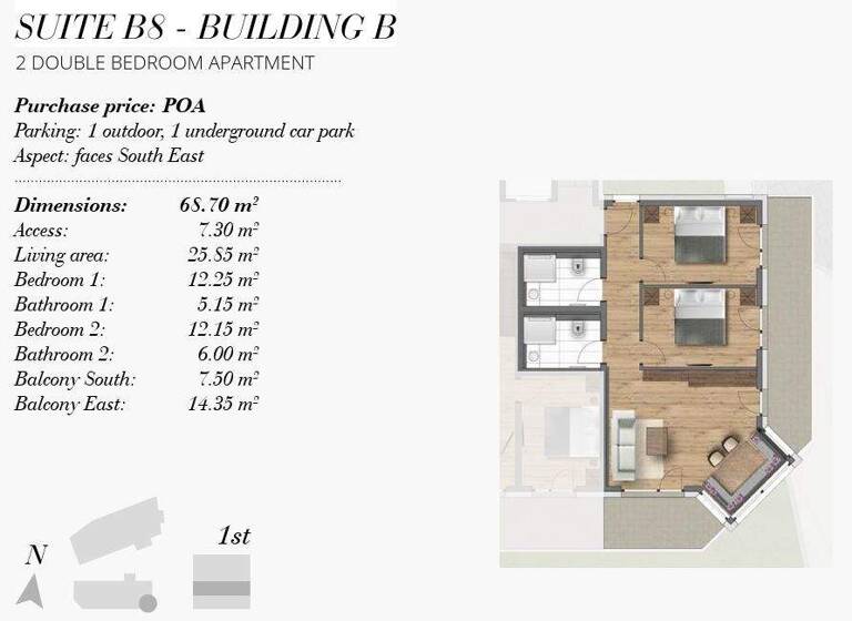 Studio zum Kauf - Erstbezug 854.000 € 3 Zimmer 68,7 m² 1. Geschoss Ingenieur-Gomperz-Weg 15 St. Anton am Arlberg 6580
