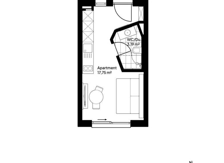 Studio zum Kauf 140.300 € 1 Zimmer 20,9 m² 1. Geschoss Bahnhofstraße 21 Kaufering 86916