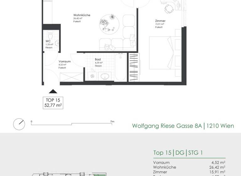 Wohnung zum Kauf - Erstbezug provisionsfrei 297.500 € 2 Zimmer 52,8 m² 2. Geschoss Wolfgang-Riese-Gasse 8A Wien 1210