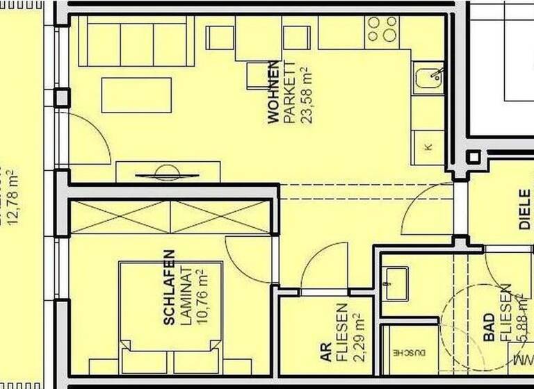 Wohnung zur Miete 690 € 2 Zimmer 48,2 m² 1. Geschoss frei ab 01.07.2026 Pantaleoner Straße 21 Sankt-Pantaleon 5120