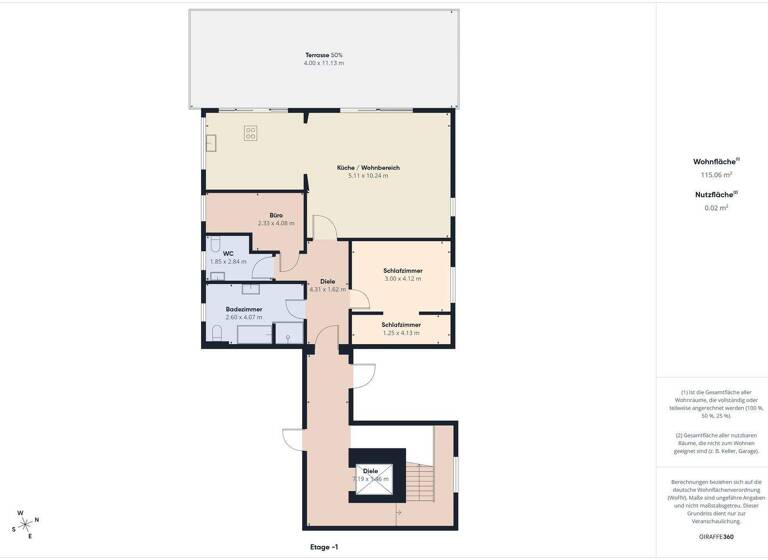 Wohnung zum Kauf 415.000 € 2,5 Zimmer 104 m² 1. Geschoss Kenn 54344