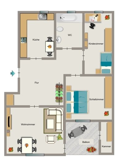 Wohnung zur Miete 486 € 3,5 Zimmer 64,7 m²<br/>Wohnfläche 2.<br/>Geschoss Hohensteiner Straße 15 Buer Gelsenkirchen 45897