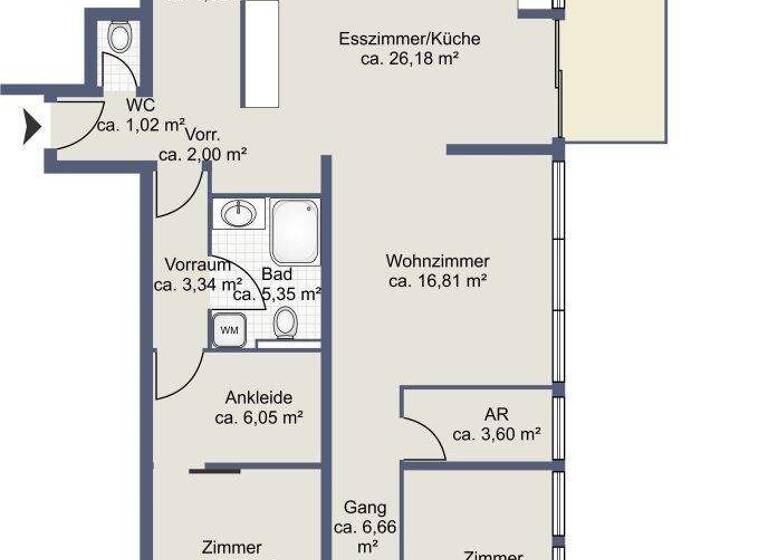 Wohnung zur Miete - Erstbezug 1.882 € 5 Zimmer 108,5 m² EG Salzburg 5020