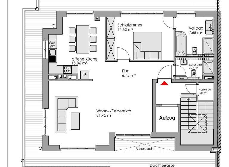 Penthouse zur Miete 1.550 € 2 Zimmer 109,1 m² frei ab 01.06.2026 Steintor Bremen 28203