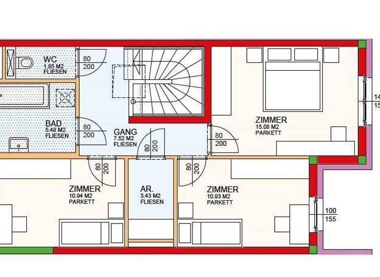 Reihenmittelhaus zur Miete - Erstbezug 1.125 € 4 Zimmer 110 m² Edlitz 2842