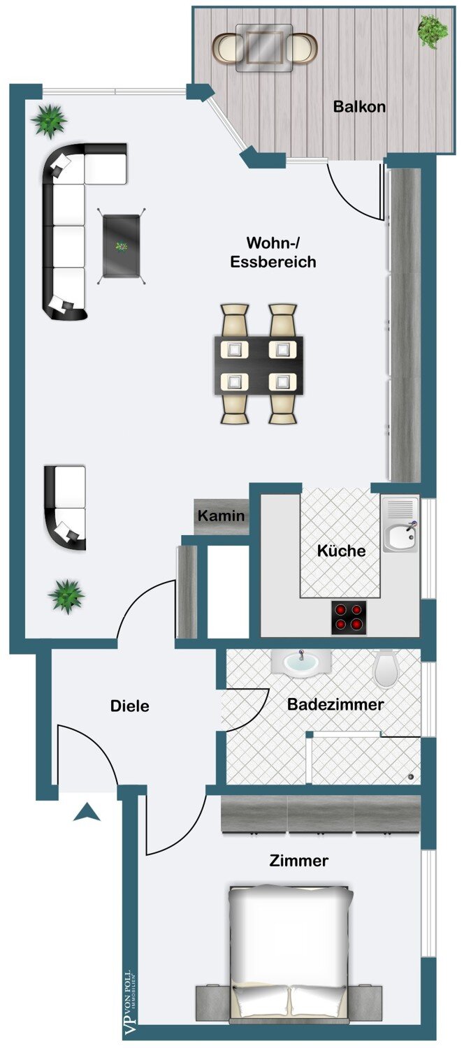 Wohnung zum Kauf 580.000 € 2 Zimmer 64,7 m²<br/>Wohnfläche 1.<br/>Geschoss Bockenheim Frankfurt am Main 60487