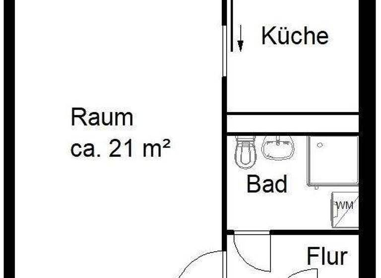 Studio zur Miete 285 € 1 Zimmer 35,6 m² 3. Geschoss Uranusstr. 45 Trotha Halle (Saale) 06118