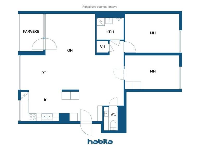 Studio zum Kauf 119.500 € 3 Zimmer 74 m² 6. Geschoss Keskuskatu 1 Kotka 48100