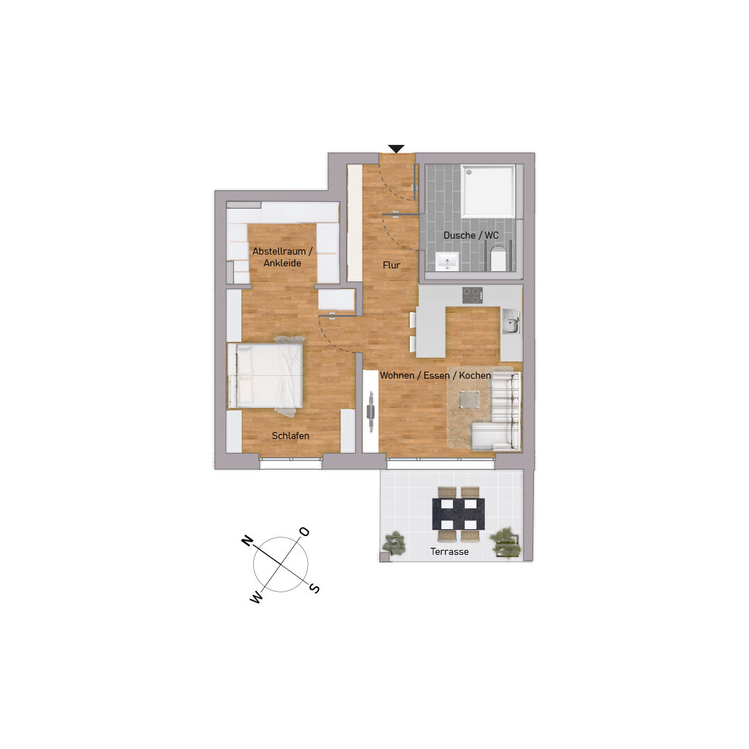 Terrassenwohnung zum Kauf provisionsfrei 379.900 € 2 Zimmer 62,7 m²<br/>Wohnfläche EG<br/>Geschoss Am Wasserwerkswald 10a Hattersheim Hattersheim 65795