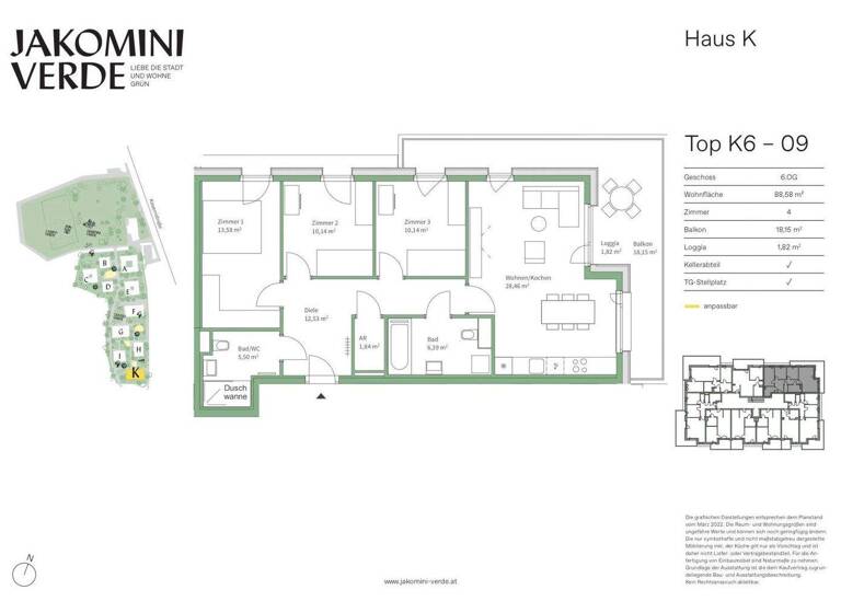 Wohnung zum Kauf - Erstbezug 469.000 € 4 Zimmer 88,6 m² 6. Geschoss Kasernstraße Jakomini Graz 8010
