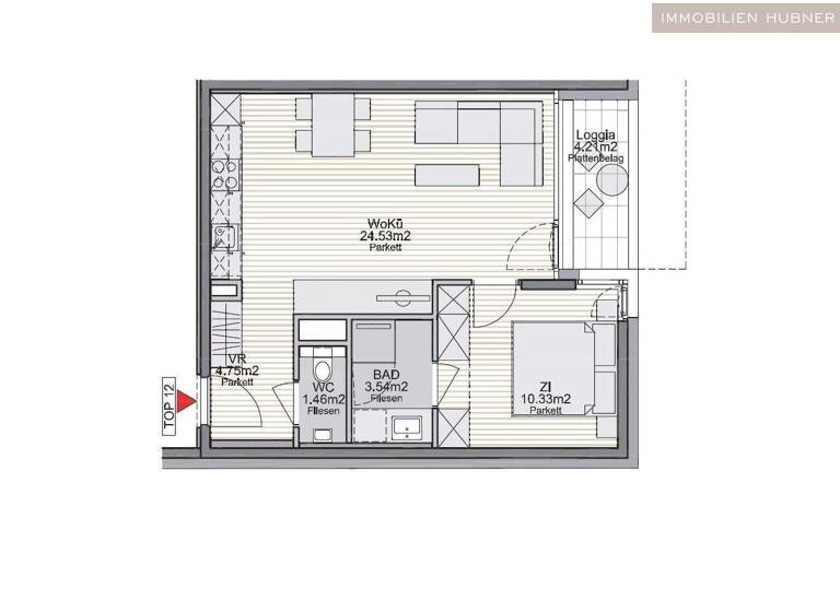 Wohnung zur Miete 804 € 2 Zimmer 45 m² 1. Geschoss frei ab 15.04.2026 Wien 1120