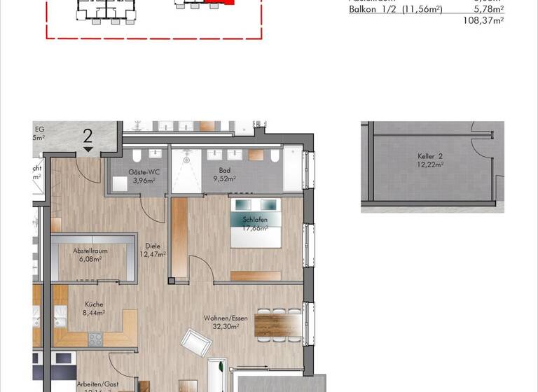 Wohnung zum Kauf - Erstbezug provisionsfrei 431.000 € 3 Zimmer 108,4 m² Nunkirchen Wadern 66687