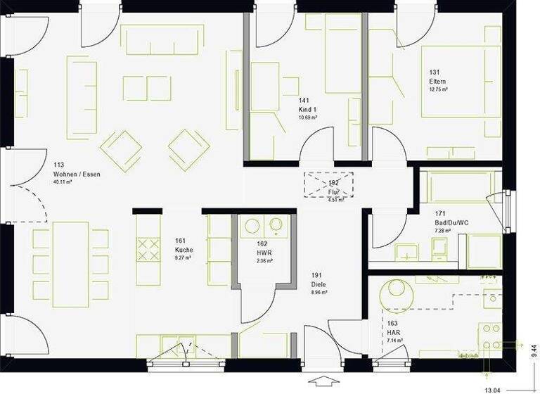 Bungalow zum Kauf provisionsfrei 292.004 € 3 Zimmer 103 m² 490 m² Grundstück Mainbernheim 97350