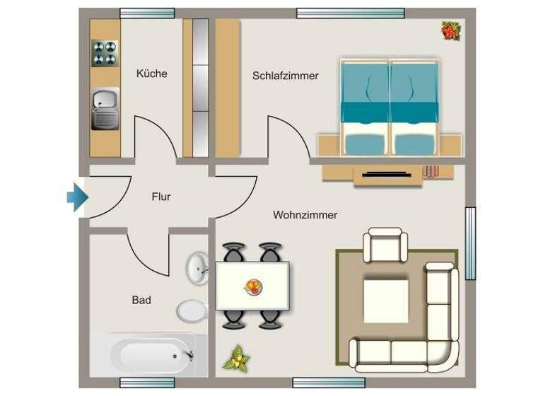 Wohnung zur Miete 386 € 2,5 Zimmer 47,1 m² EG frei ab 01.03.2026 Drosselstraße 37 Suderwich Recklinghausen 45665