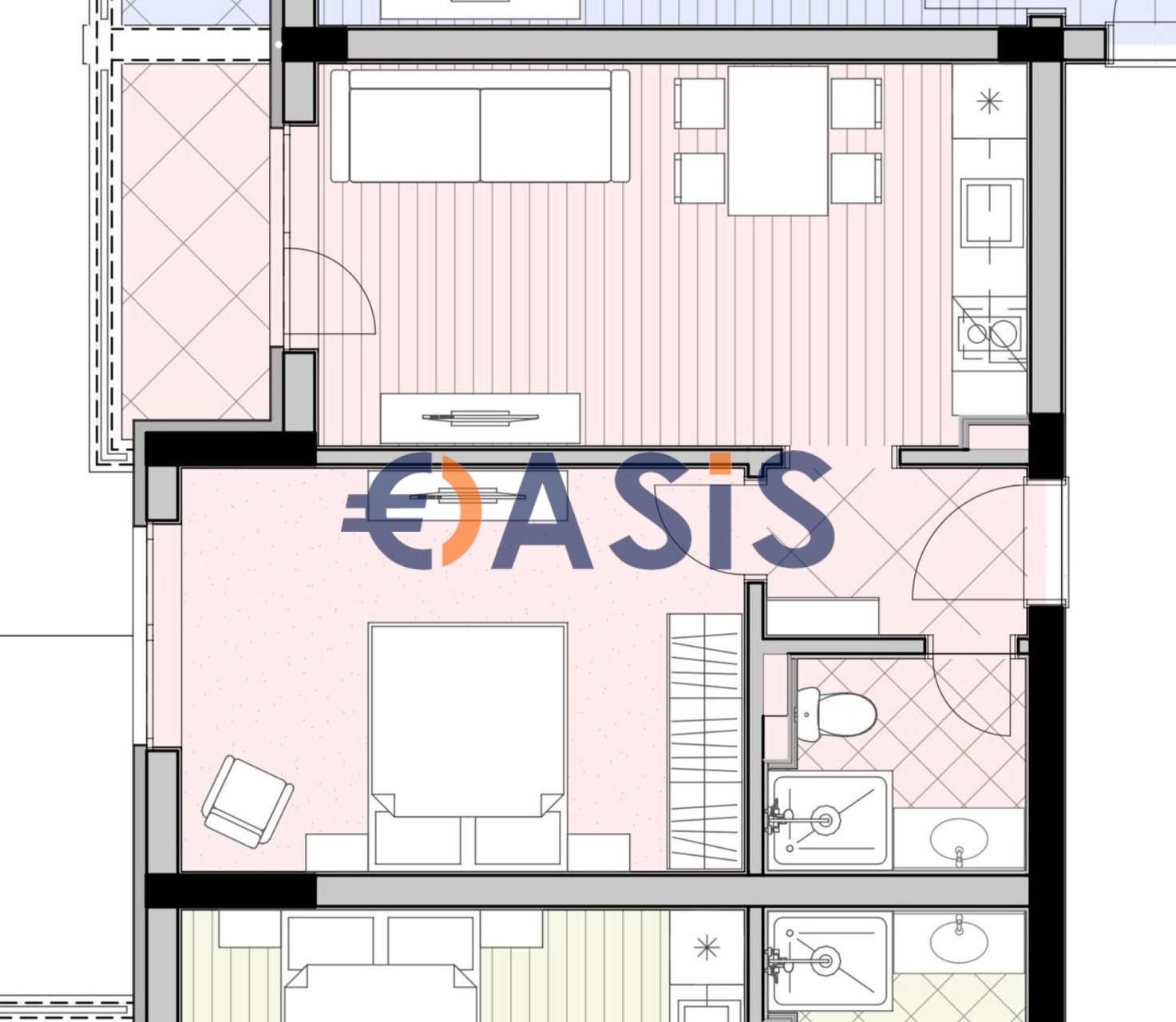 Apartment zum Kauf provisionsfrei 68.837 € 2 Zimmer 60 m²<br/>Wohnfläche 2.<br/>Geschoss Sunny Beach