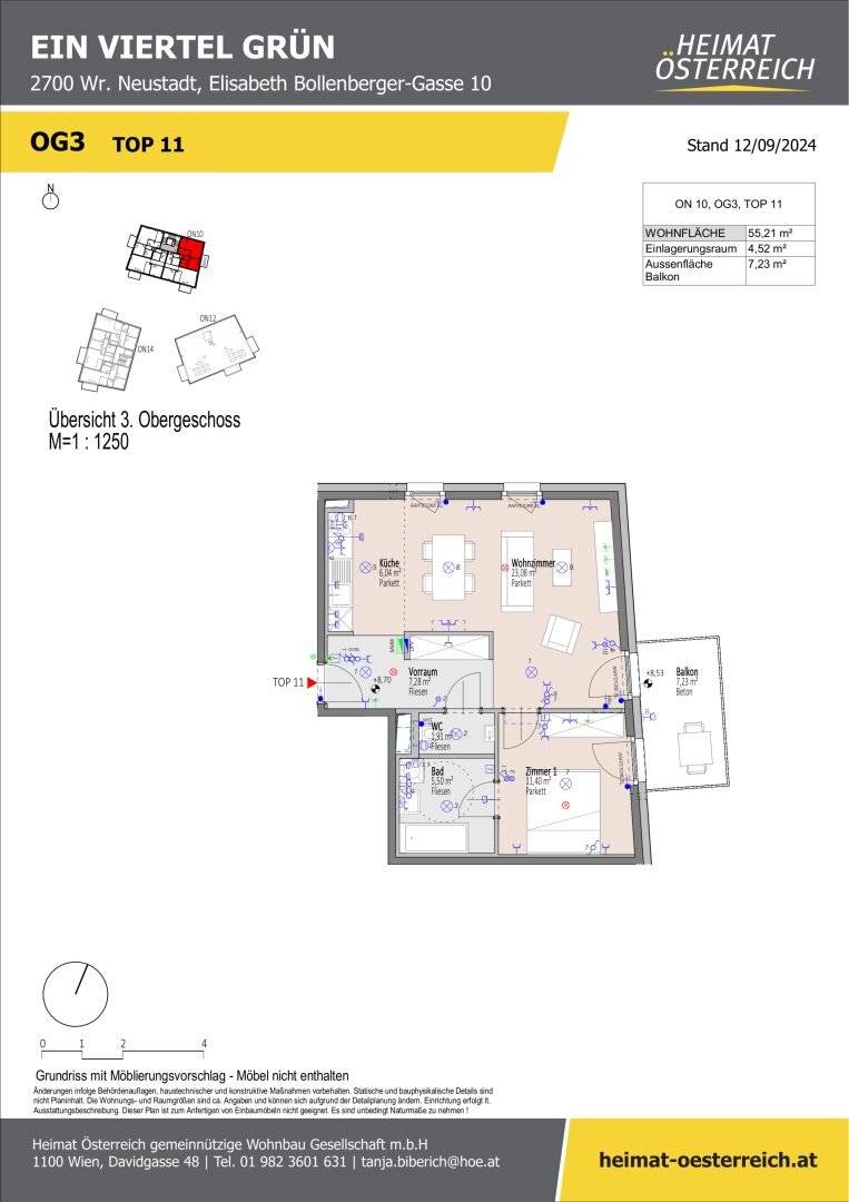 Wohnung zum Kauf 280.300 € 2 Zimmer 55,2 m²<br/>Wohnfläche 3.<br/>Geschoss 01.09.2025<br/>Verfügbarkeit Elisabeth Bollenberger - Gasse Wiener Neustadt 2700