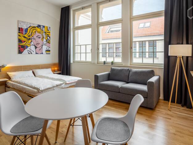 Studio zur Miete Wohnen auf Zeit 999 € 1 Zimmer 38 m² frei ab sofort Zentrum-Südost Leipzig 04103