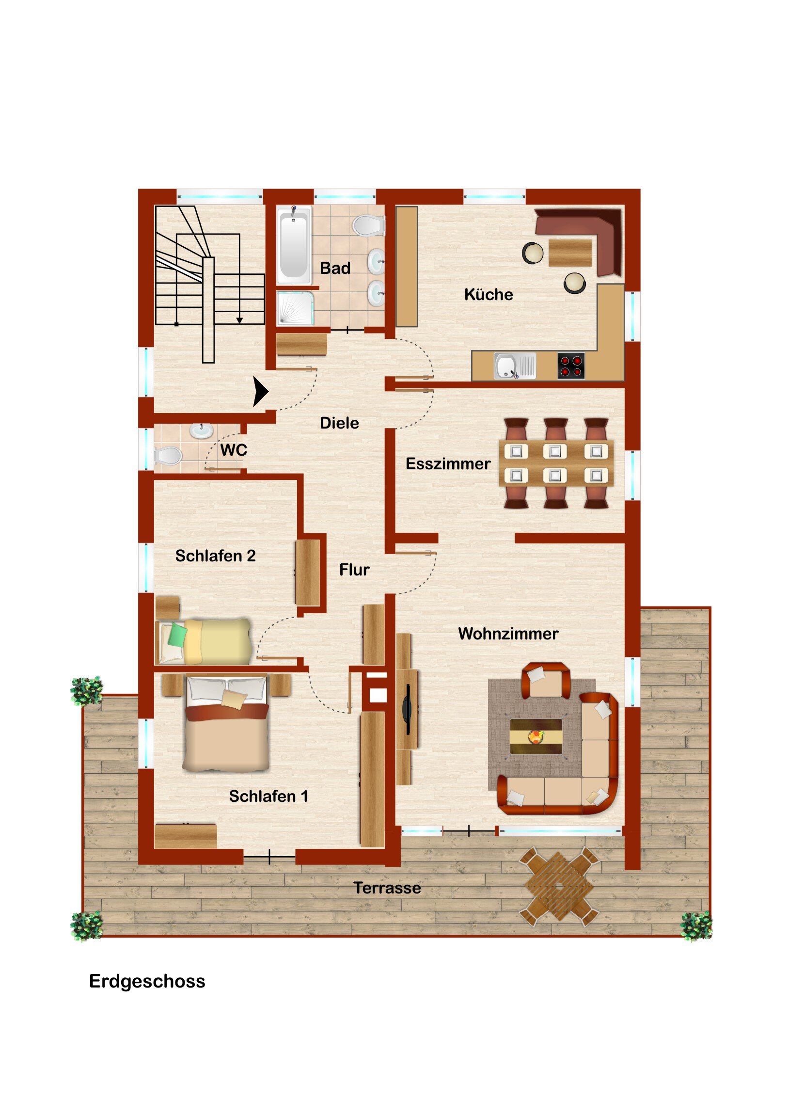 Terrassenwohnung zum Kauf 429.000 € 4 Zimmer 119,1 m²<br/>Wohnfläche ab sofort<br/>Verfügbarkeit Steinbachtal Würzburg 97082